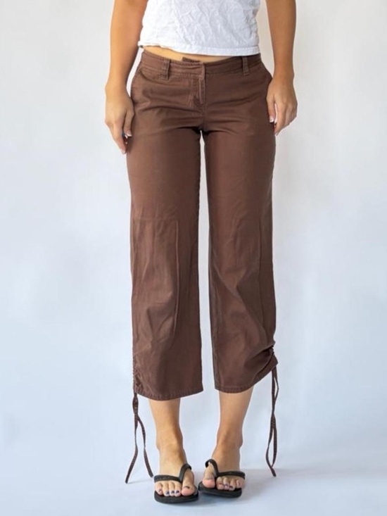 LOFT Pants - Low Rise Brown Capris Cotton 4